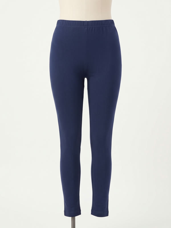 Cotton Leggings - Navy Blue - Cotton Lycra, Navy Blue