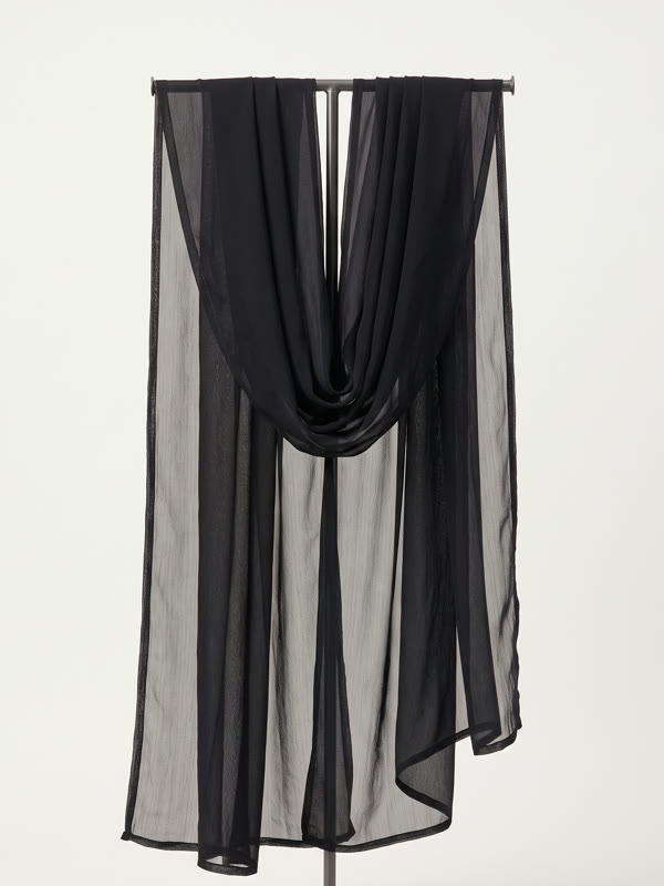 Plain Chiffon Dupatta - Black - Chiffon, Black