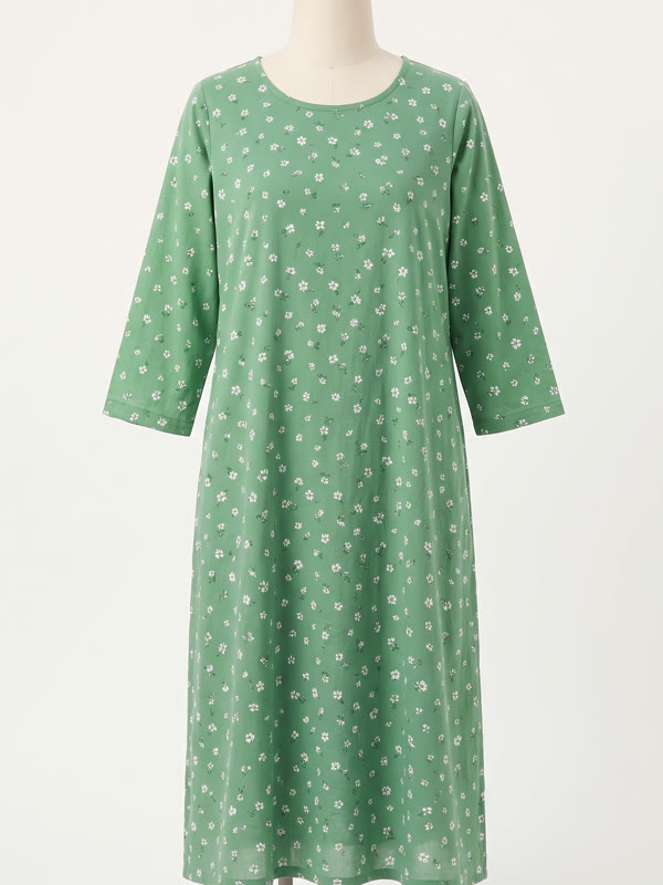 Printed Cotton Kurti - Green - Cotton, Green